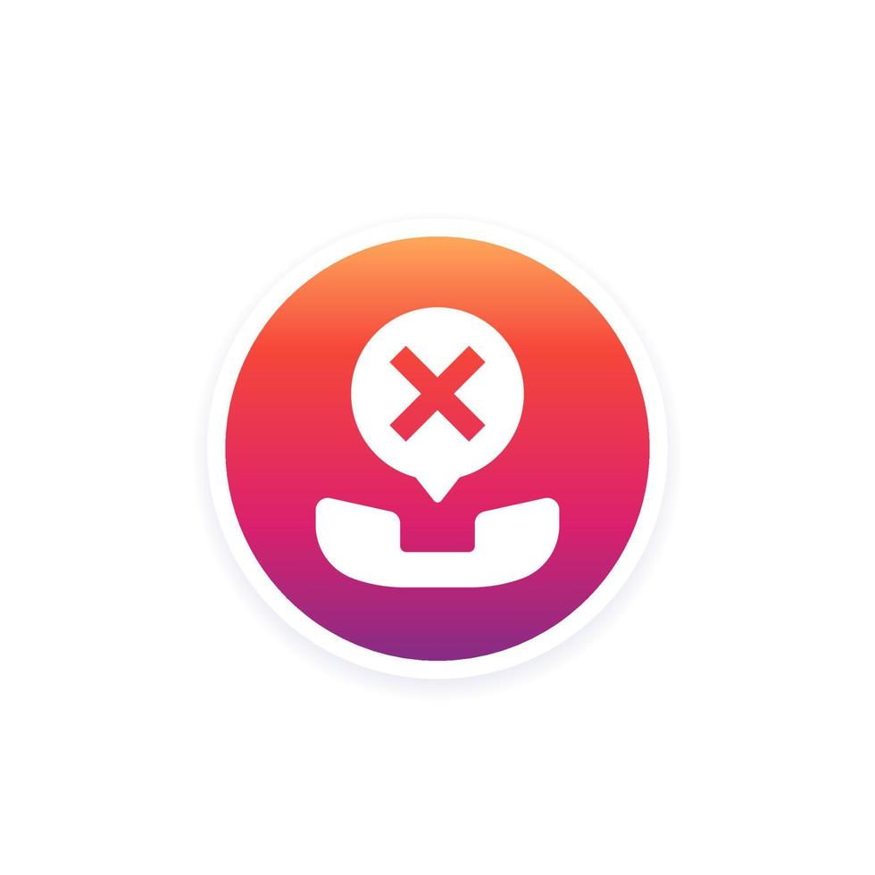 blocked phone call icon for web vector