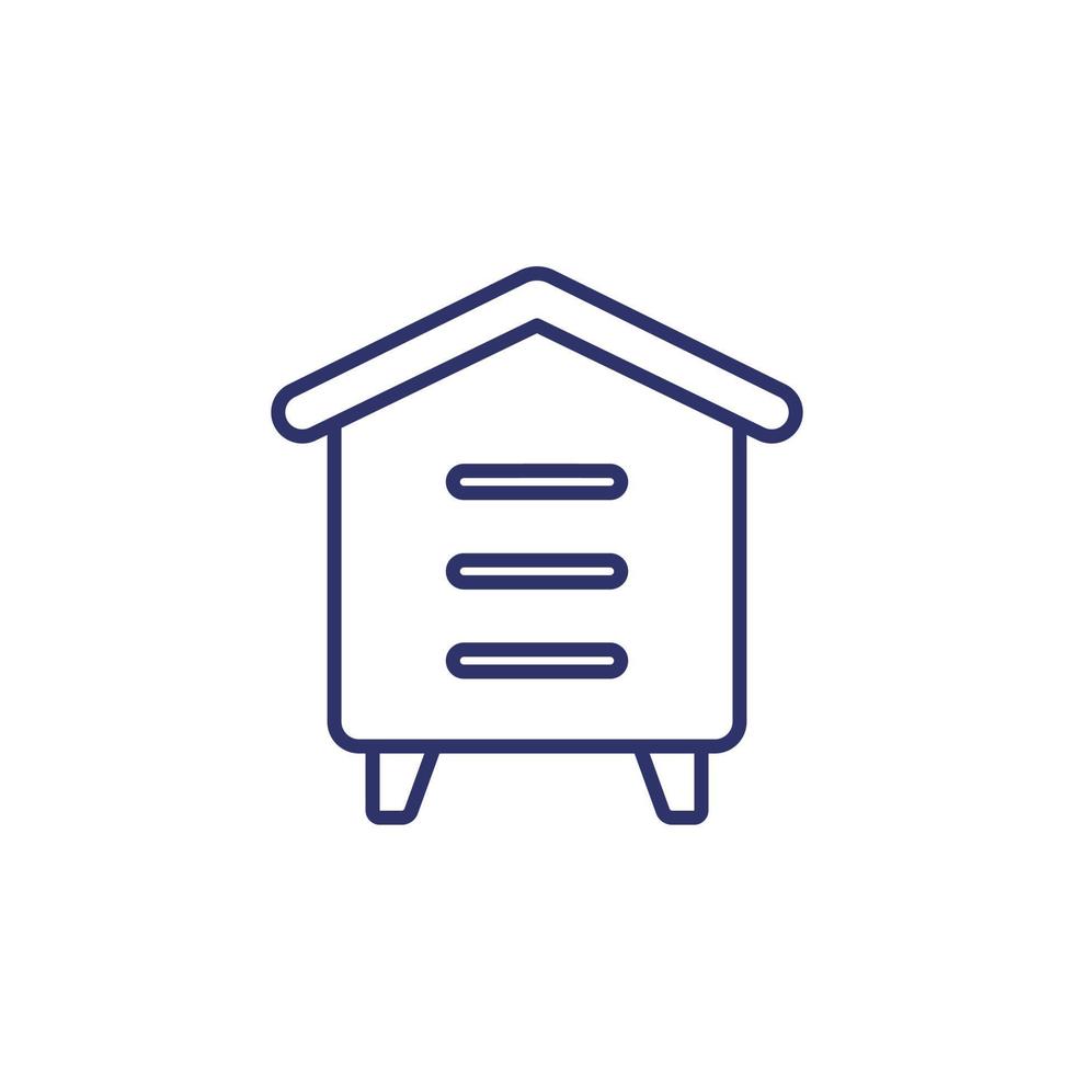 Hive or bee house line icon vector