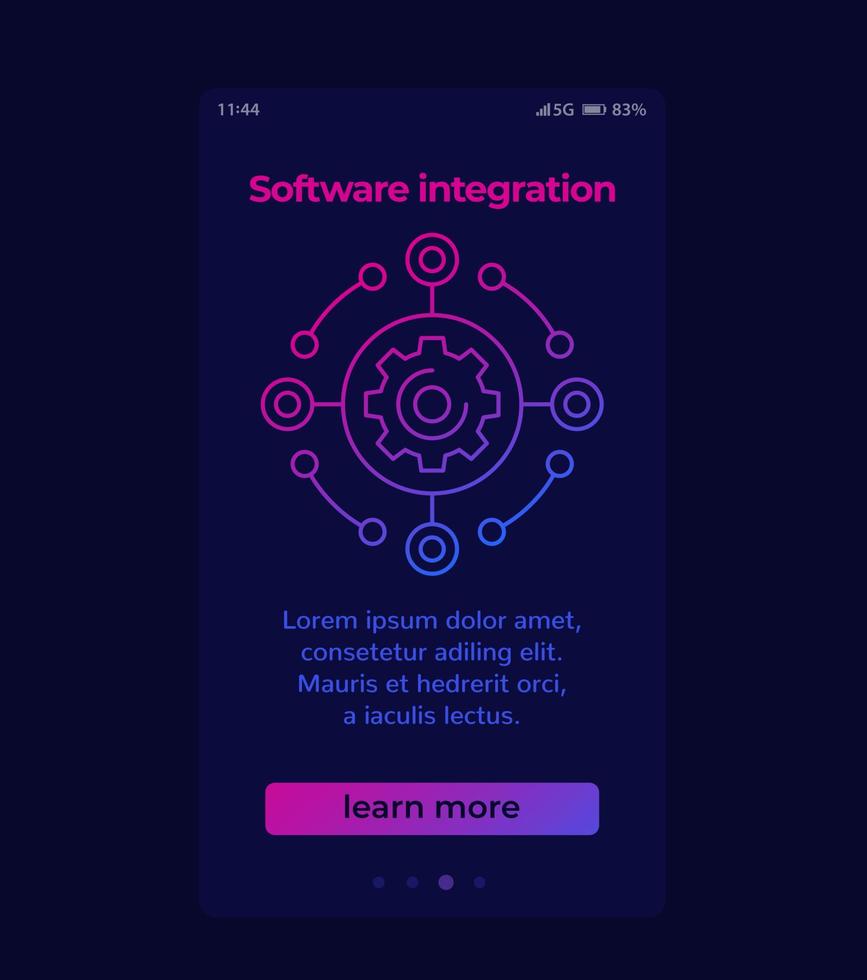 software integration mobile banner design vector