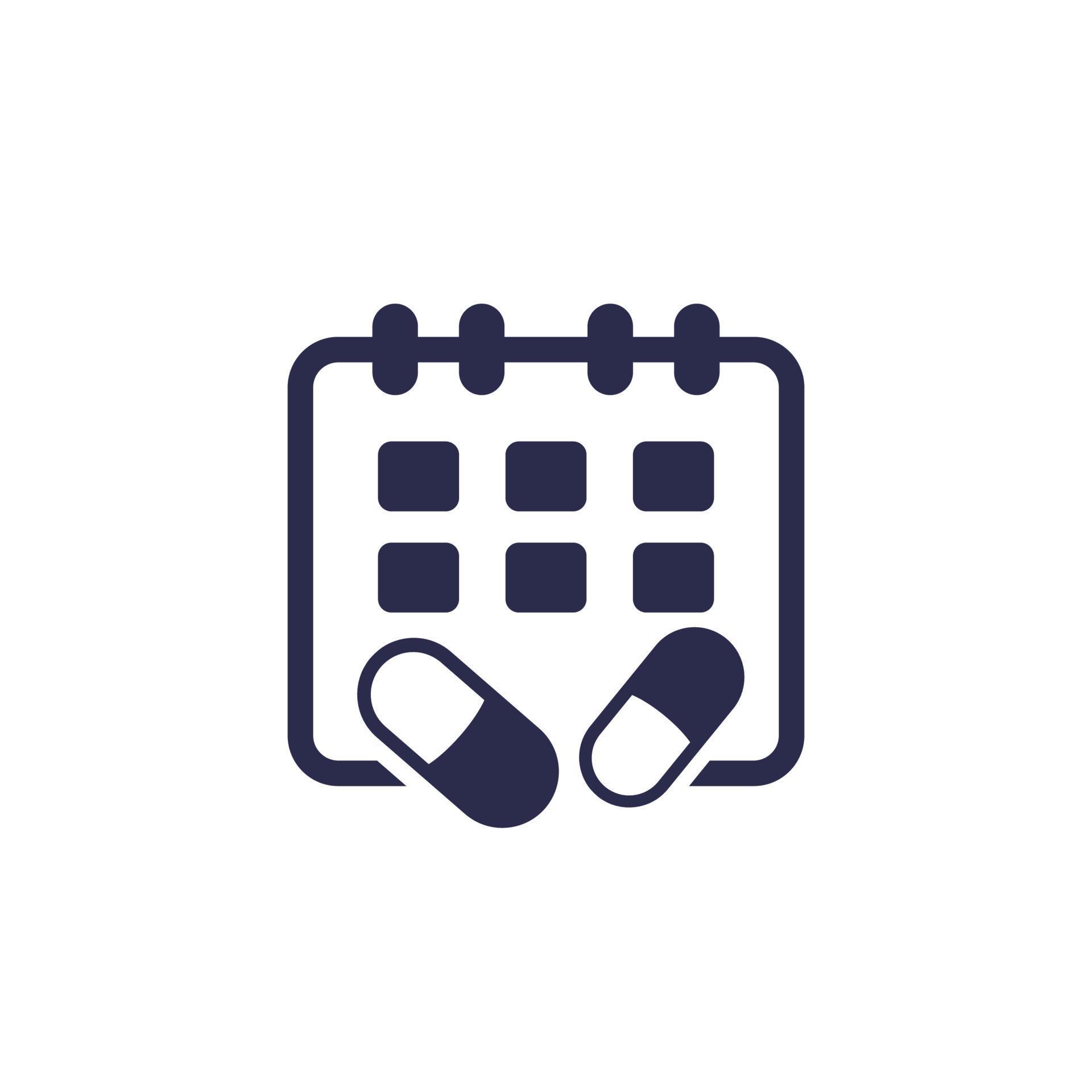 medication schedule icon with pills and calendar 22870542 Vector Art at