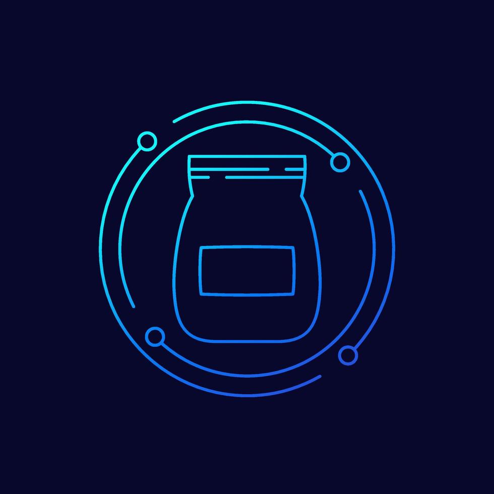 cement bag line vector icon