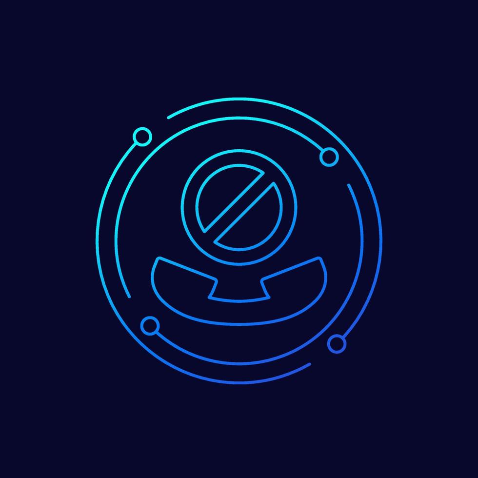blocked phone call linear icon vector