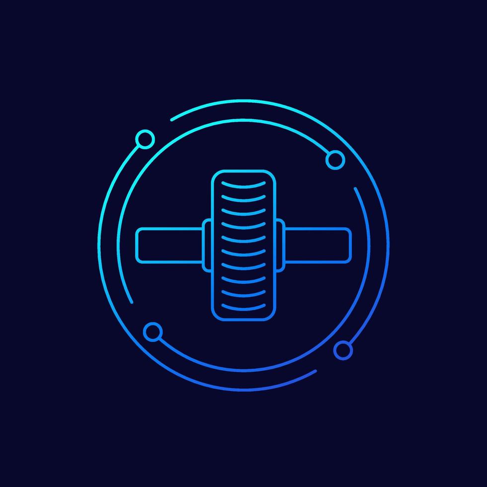 gymnastic roller icon, linear design vector