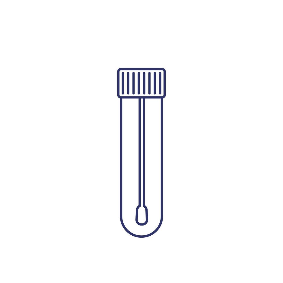Nasal swab test line icon vector