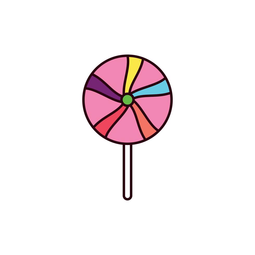 Sweet candy lollipop creative logo design vector