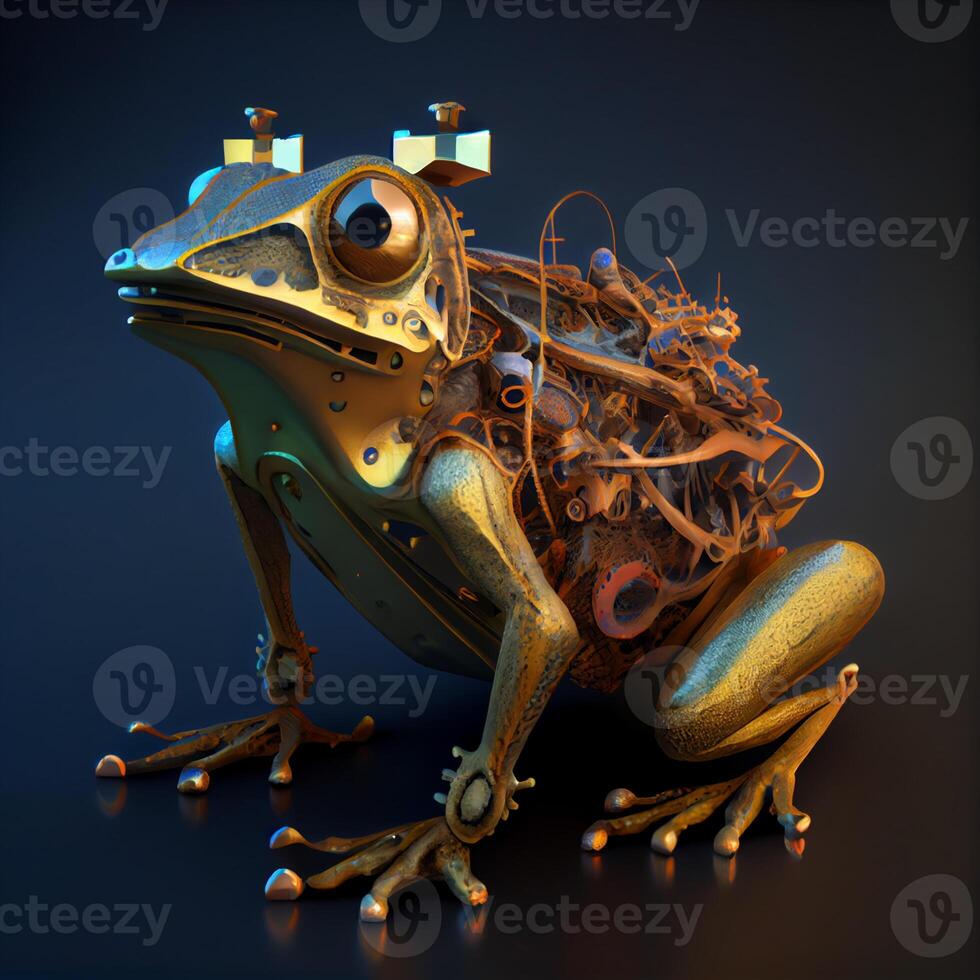 Frog king in a neural network. photo