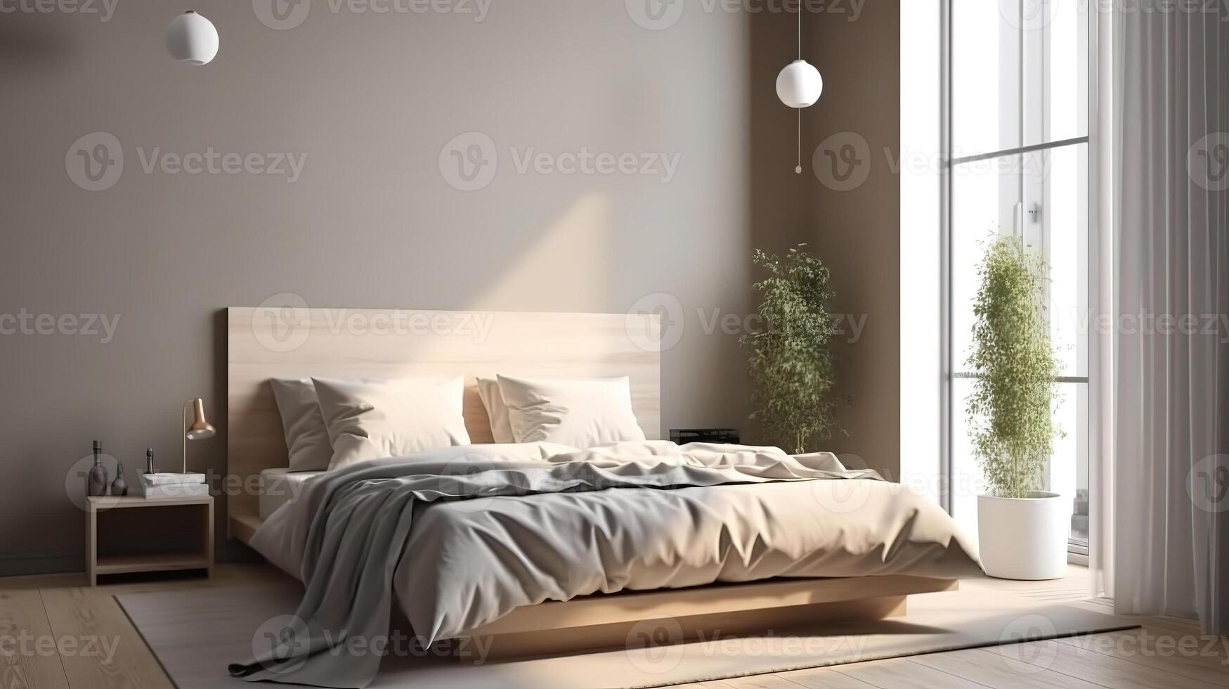 Interior of a modern children's room in Scandinavian style. photo