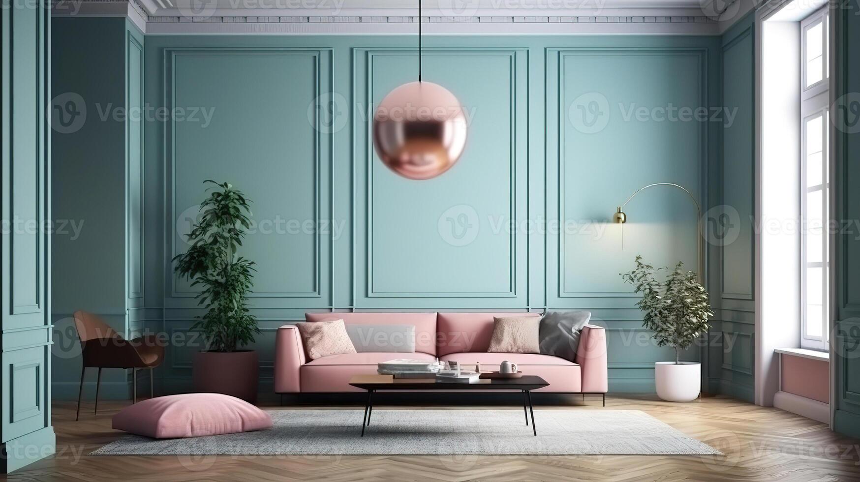 Home mockup, living room interior. photo