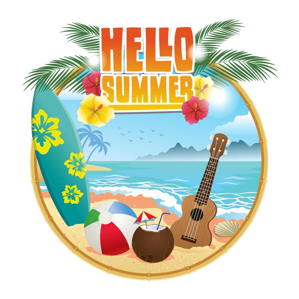 hello summer design vector