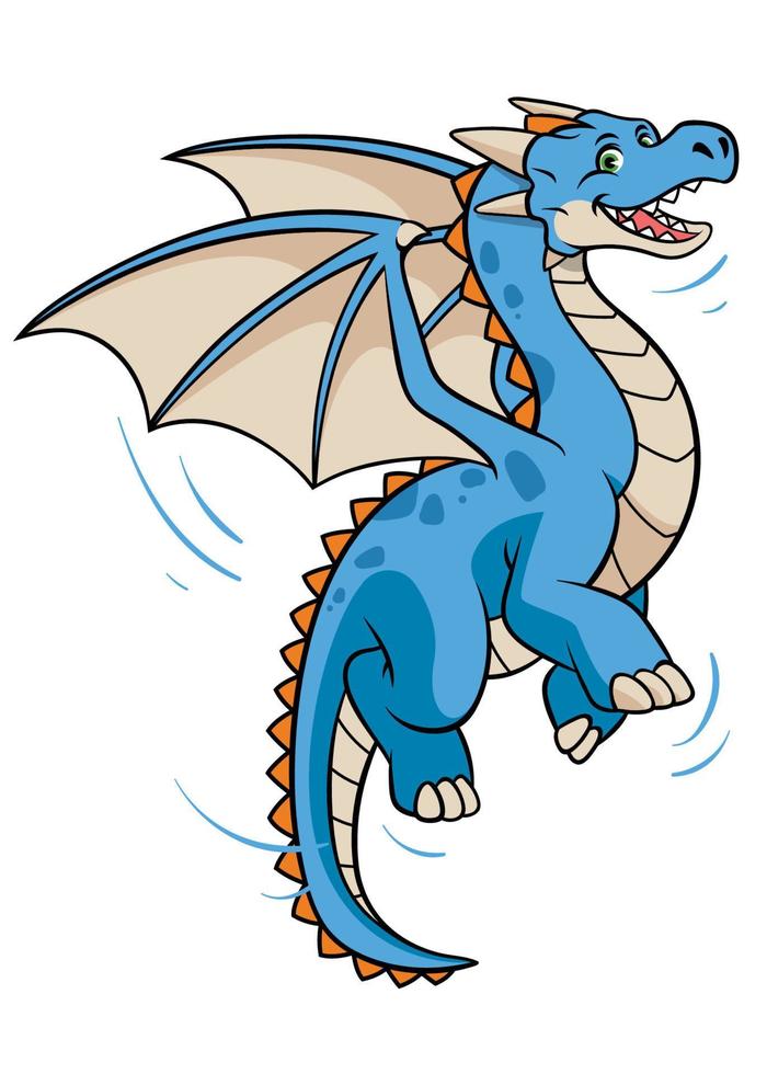 cartoon of flying dragon vector