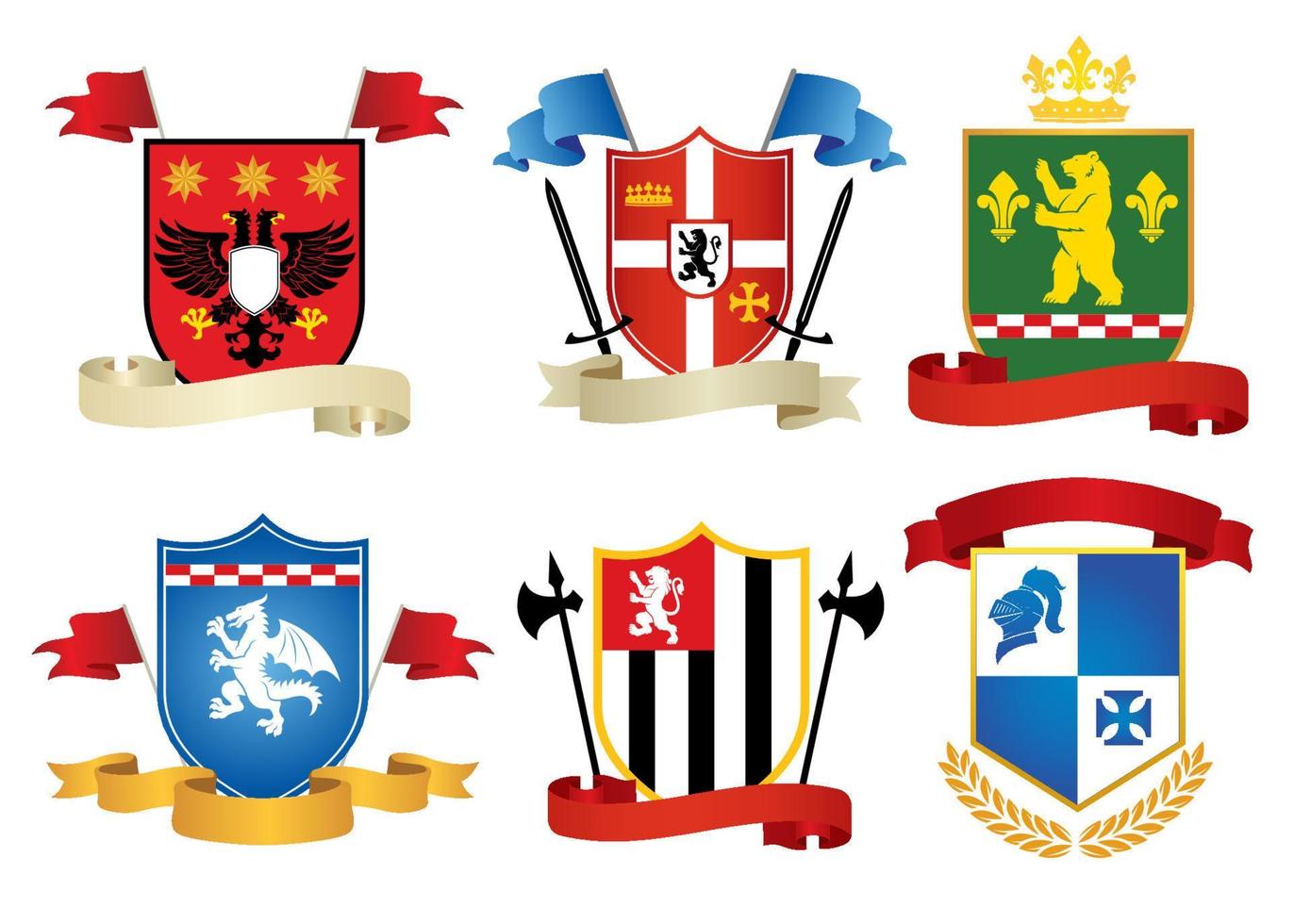 simple style heraldic set vector