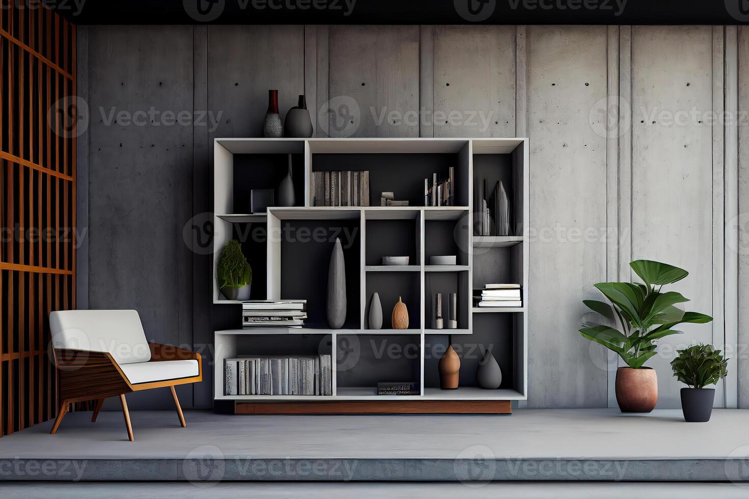 Modern interior room with a beautiful furniture. photo