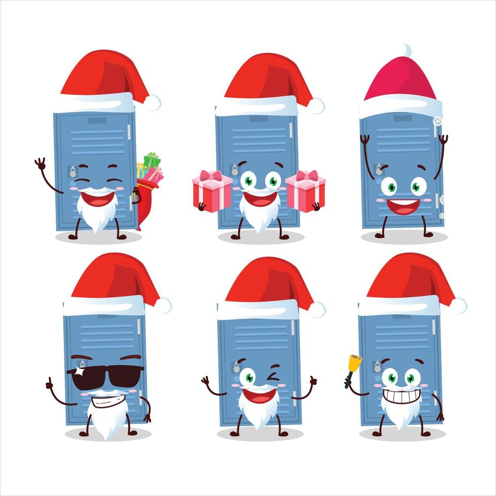 Santa Claus emoticons with locker cartoon character vector