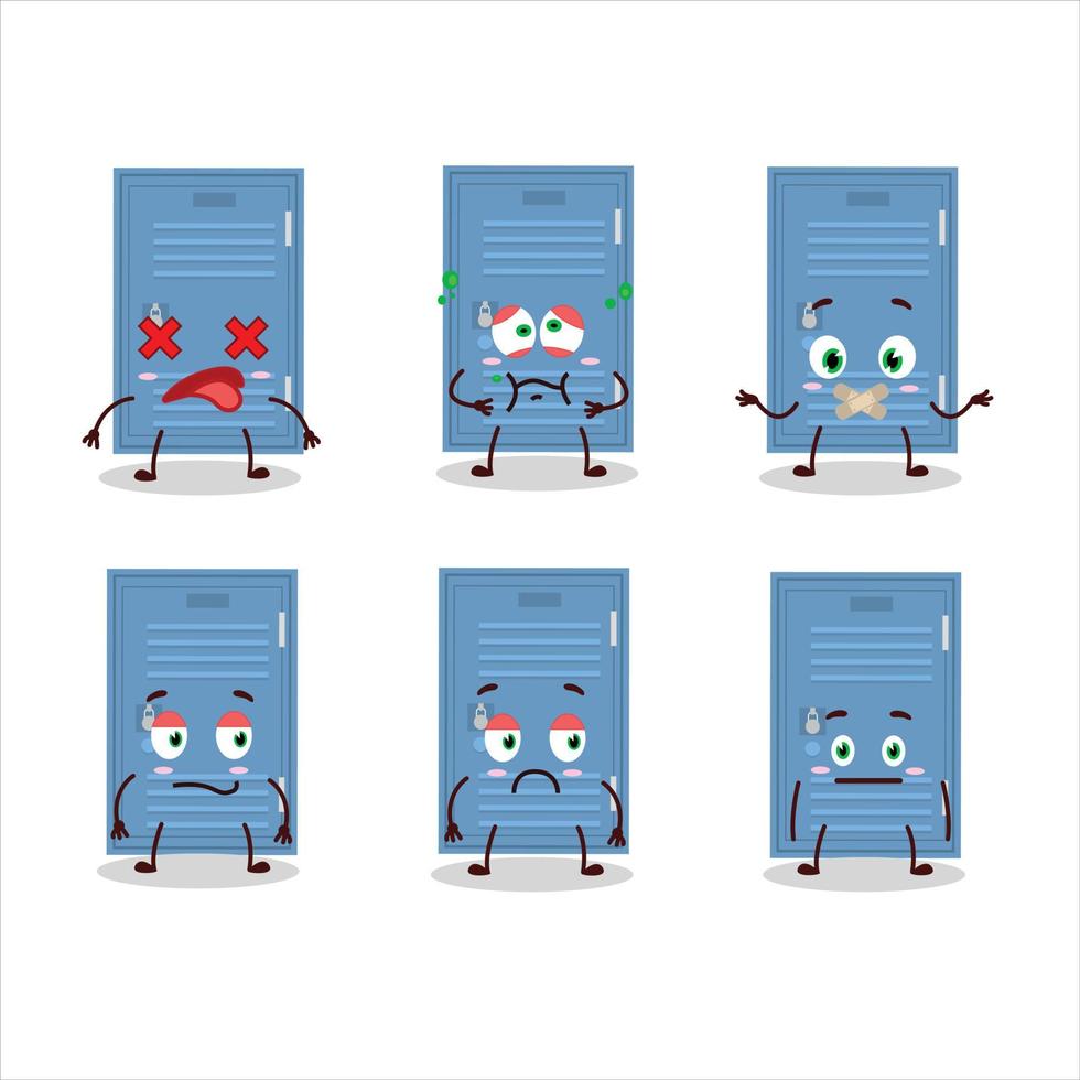 Locker cartoon in character with nope expression vector