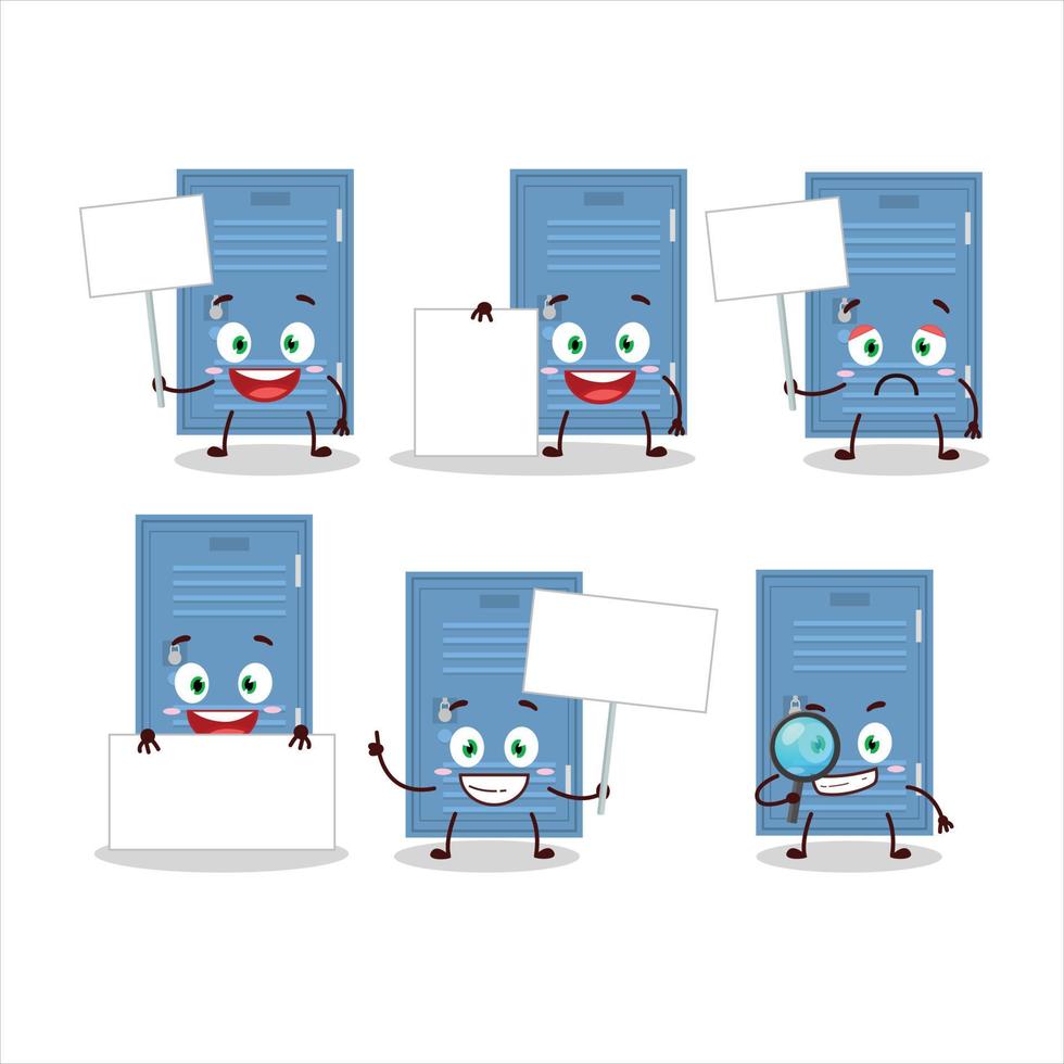 Locker cartoon in character bring information board vector