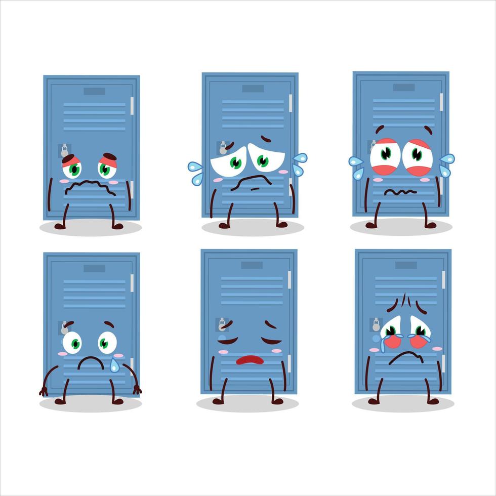 Locker cartoon in character with sad expression vector