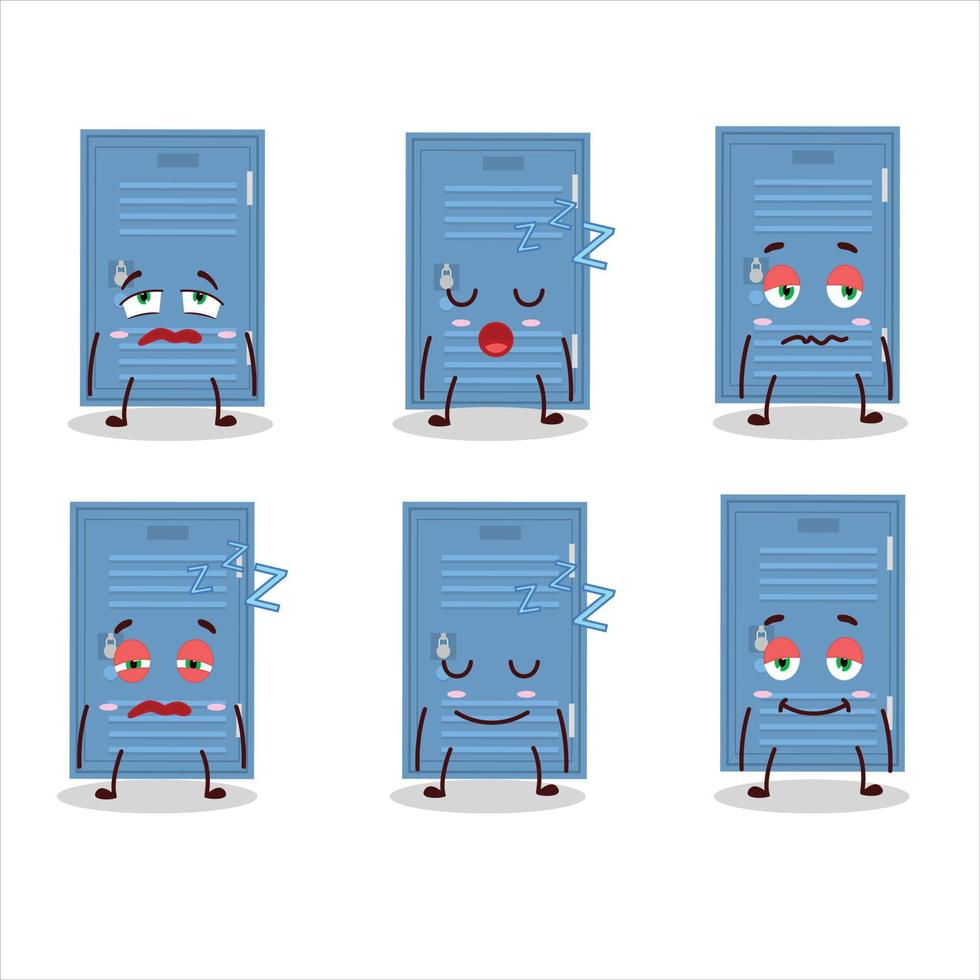 Cartoon character of locker with sleepy expression vector