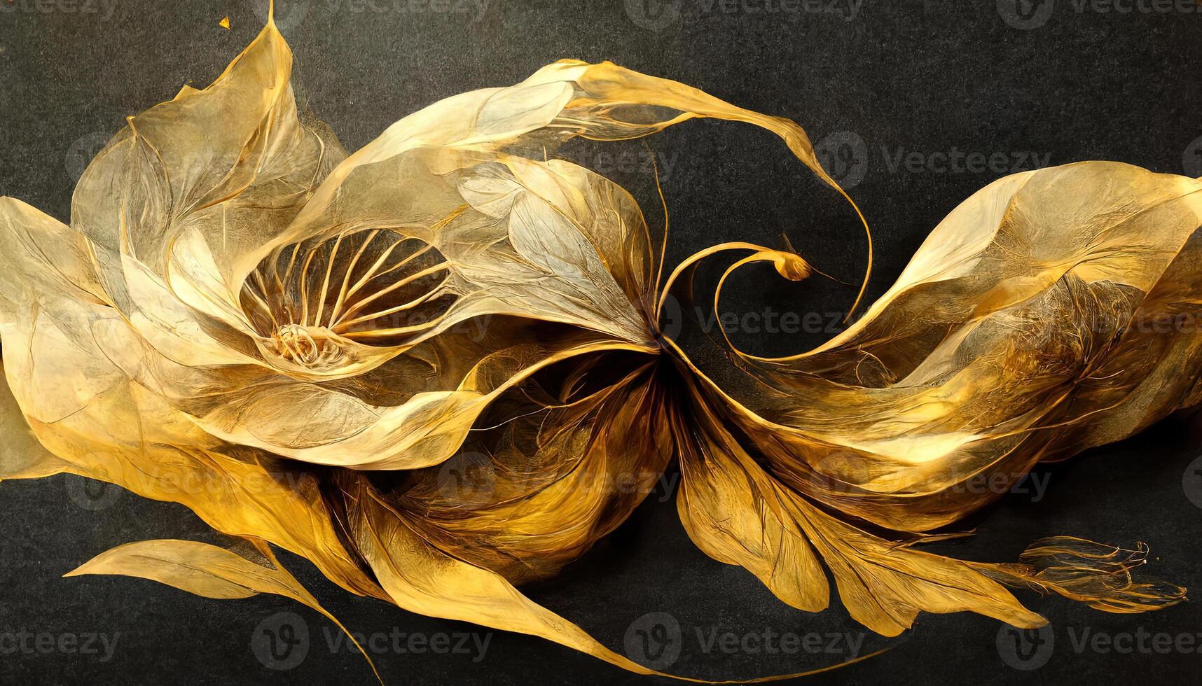 Beautiful flying autumn leaf realistic 3d background. photo