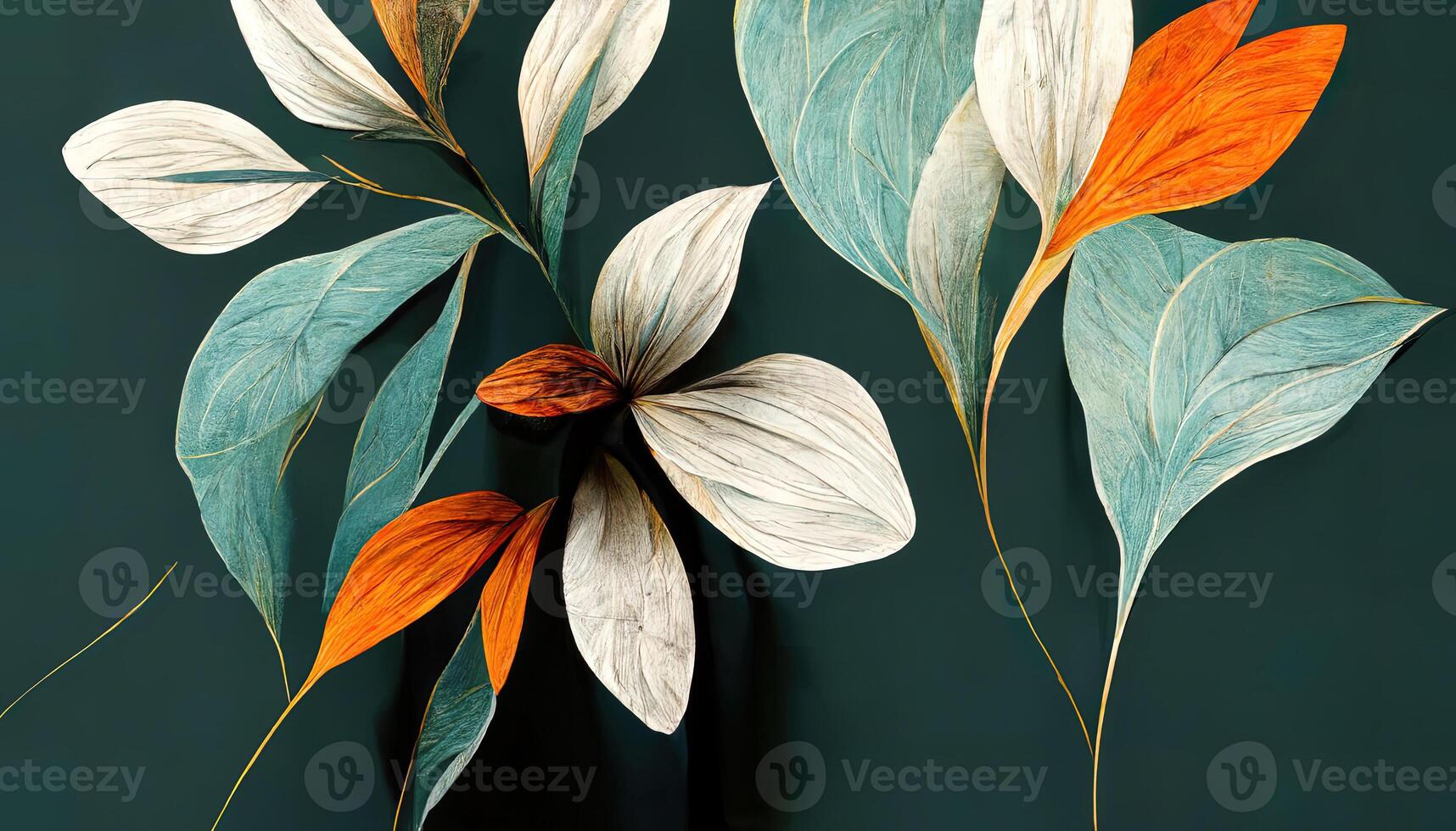 Tropical mural wallpaper. photo