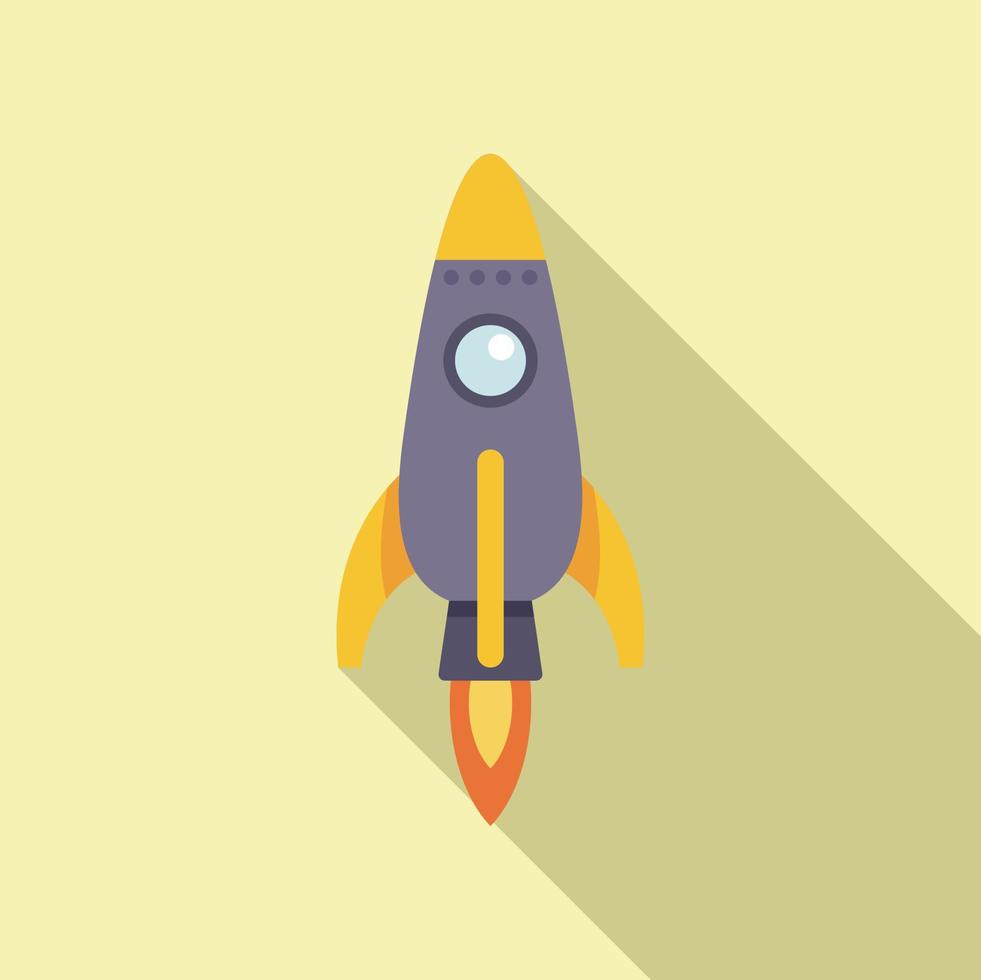 Ship fly icon flat vector. Space rocket vector