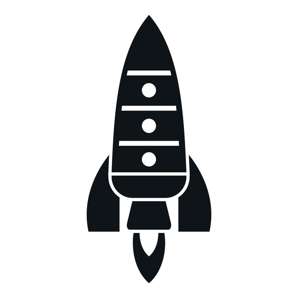 Spaceship fire icon simple vector. Space rocket vector