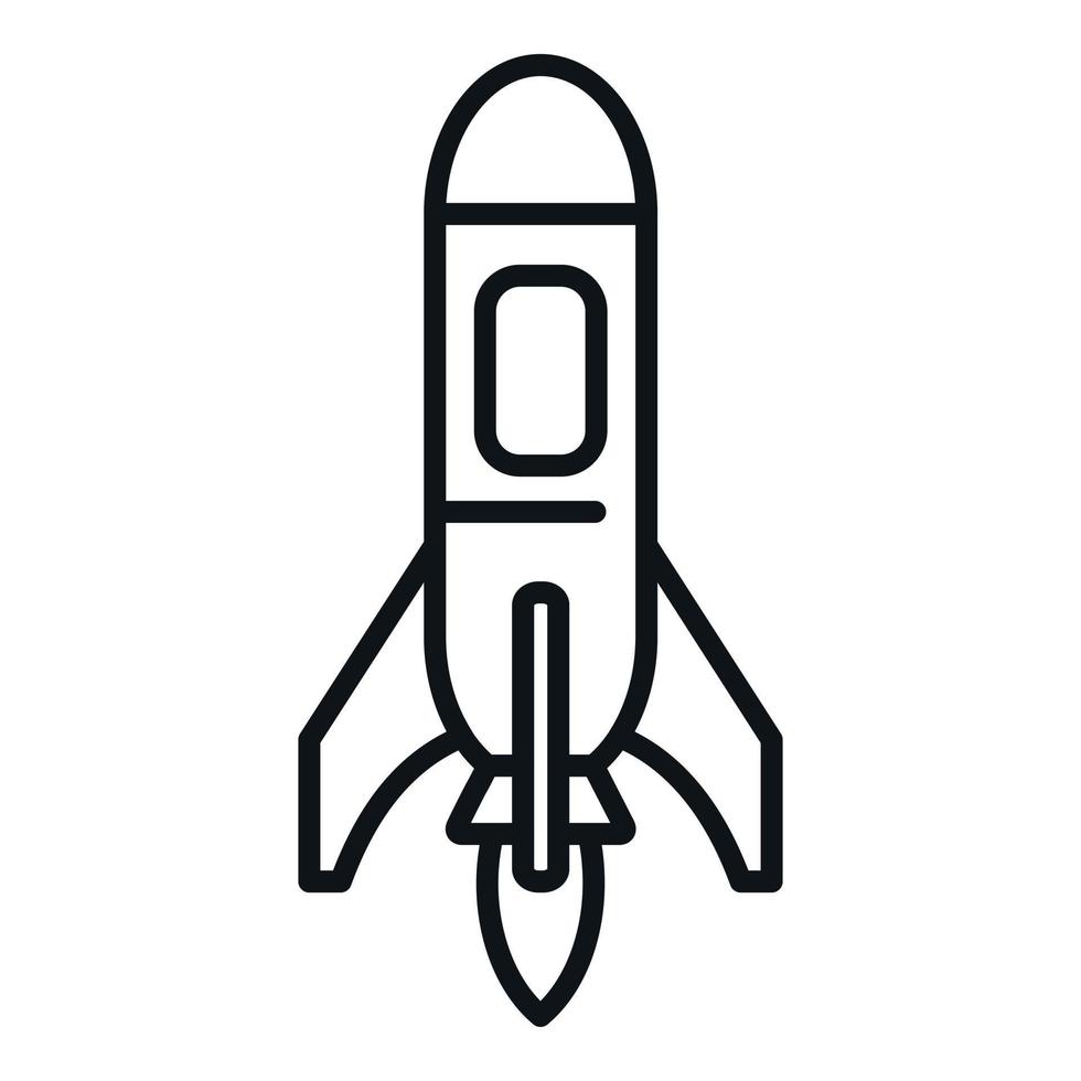 Start spaceship icon outline vector. Space launch vector