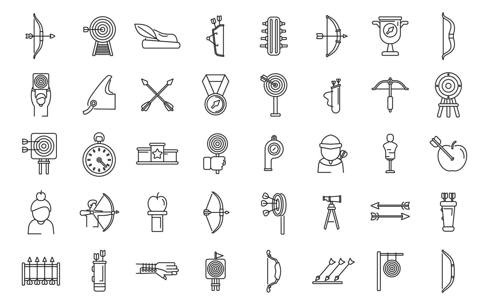Archery competition icons set outline vector. Target archery vector
