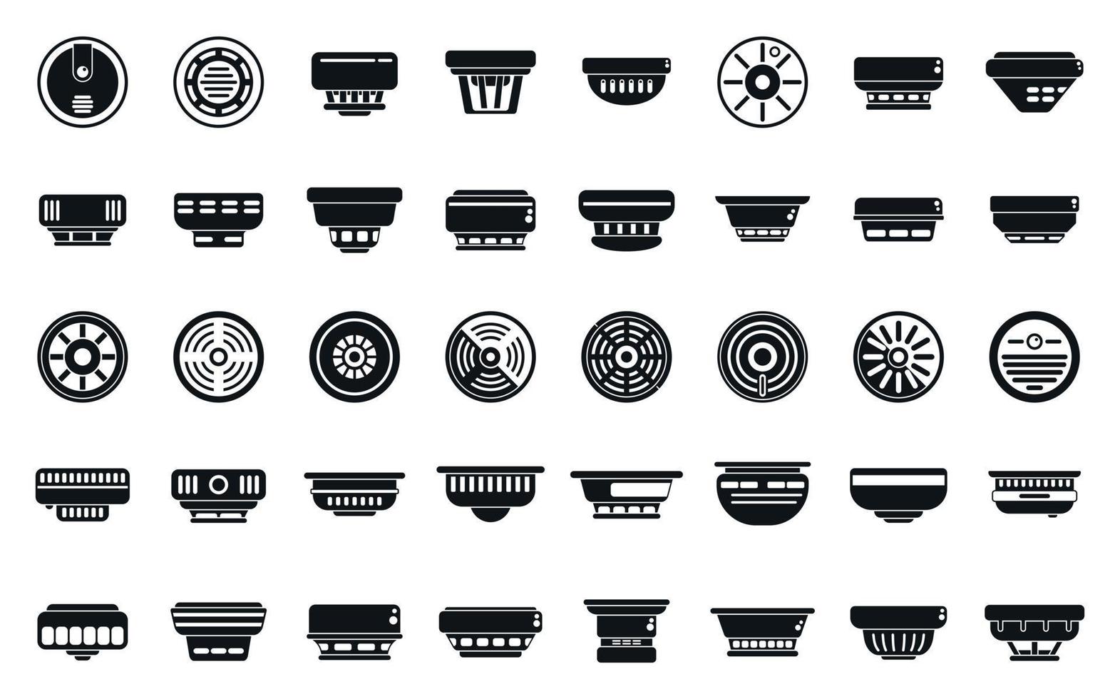 Smoke detector icons set simple vector. Fire alarm vector