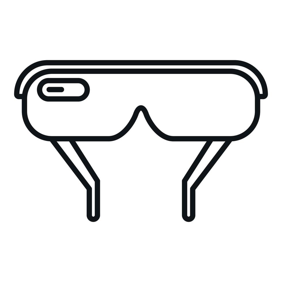 3d headset icon outline vector. Game mask vector