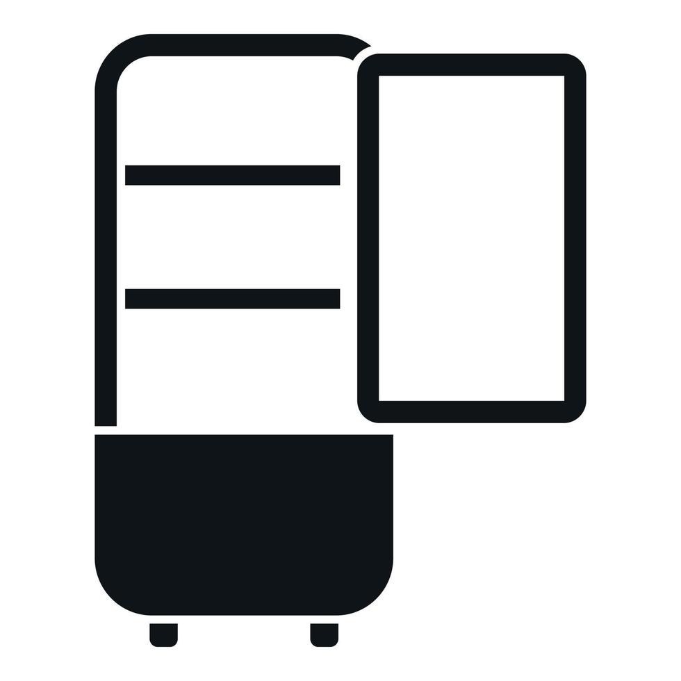 Open new fridge icon simple vector. Electric repair vector