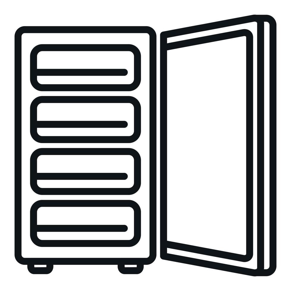 Open clean fridge icon outline vector. Electric repair vector