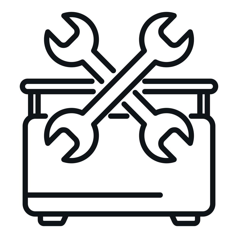 Work toolbox icon outline vector. Repair service vector
