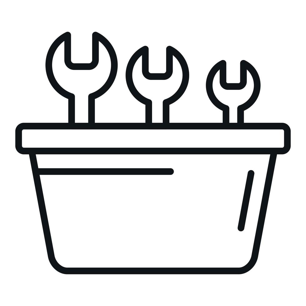 Key tool box icon outline vector. Repair service vector