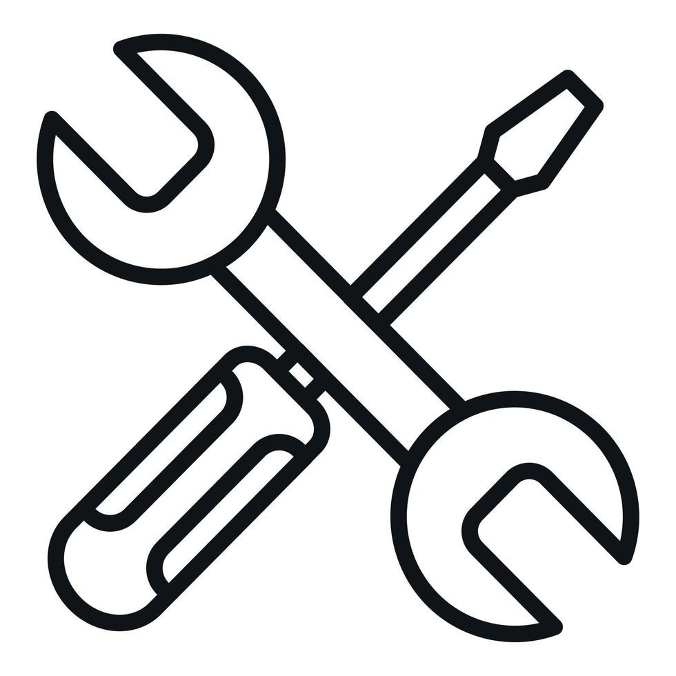 Service tools icon outline vector. Repair equipment vector