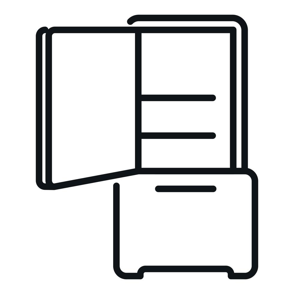 Open broken fridge icon outline vector. Repair service vector
