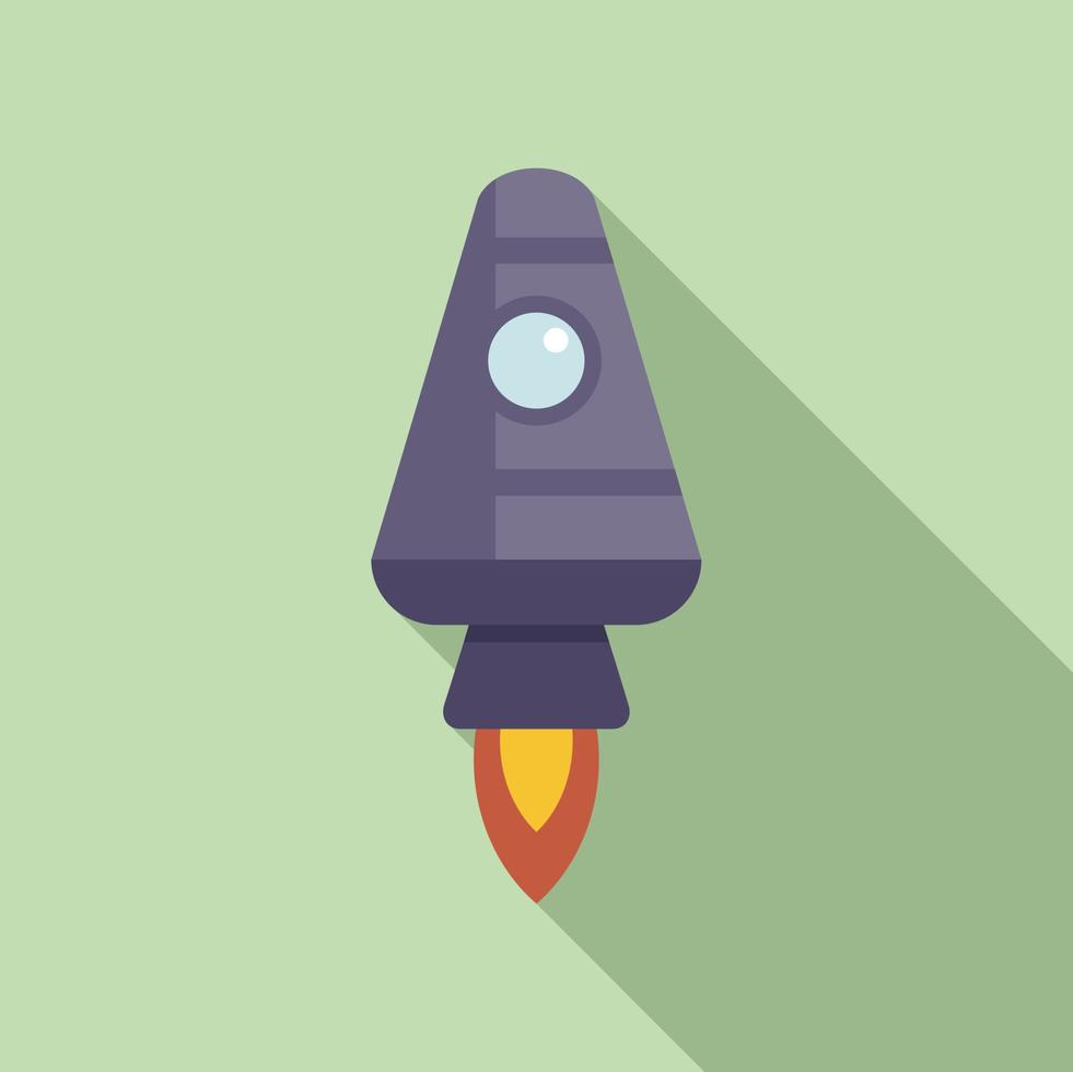 Rocket launch icon flat vector. Start ship vector