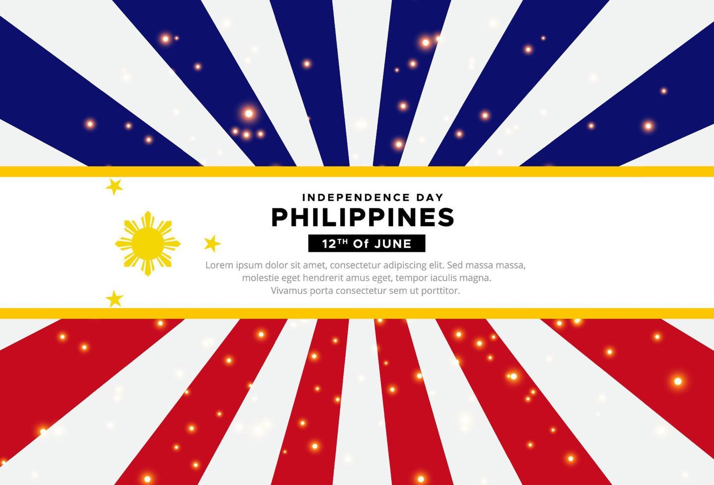 Filipinas independencia día diseño vector adecuado para póster, social medios de comunicación, bandera, volantes y fondo