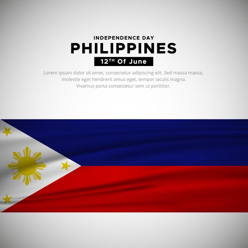 Filipinas independencia día diseño vector adecuado para póster, social medios de comunicación, bandera, volantes y fondo