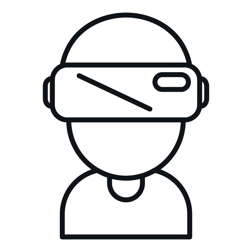 Game headset icon outline vector. 3d reality vector