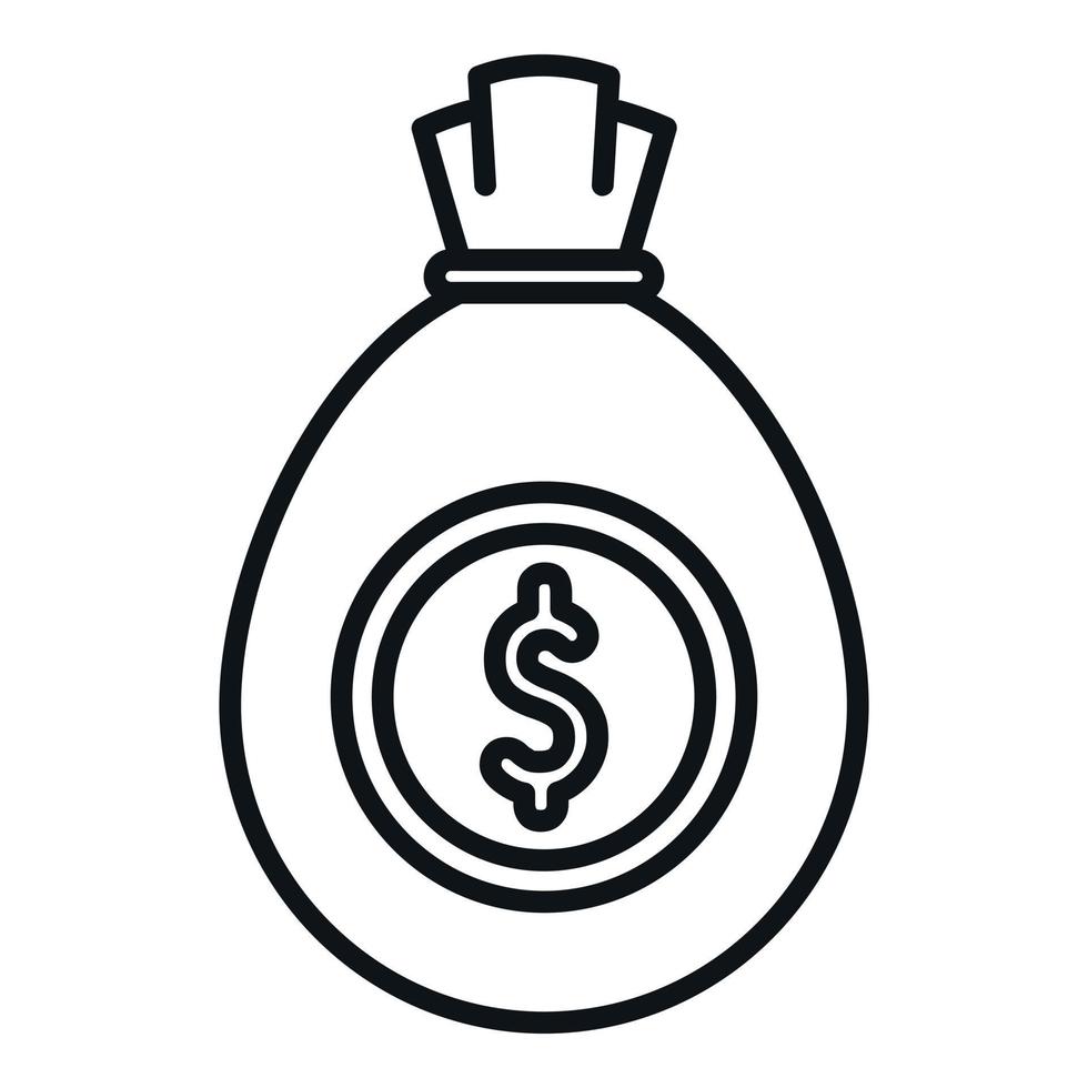 Money bag icon outline vector. Bank finance vector