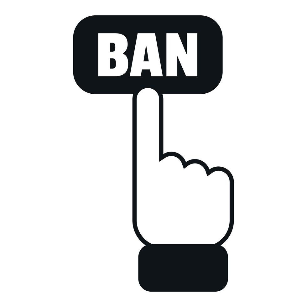 Ban click icon simple vector. Email user vector