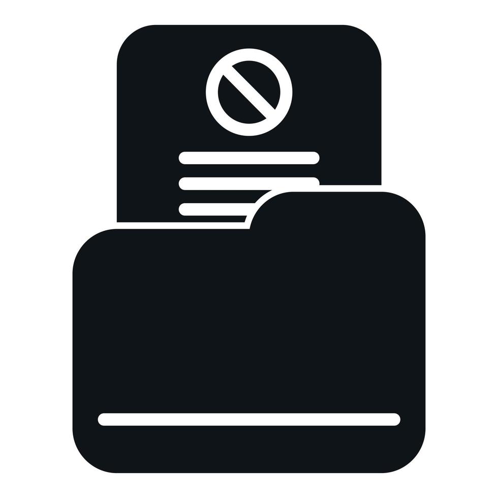 Blacklist data folder icon simple vector. Business mail vector