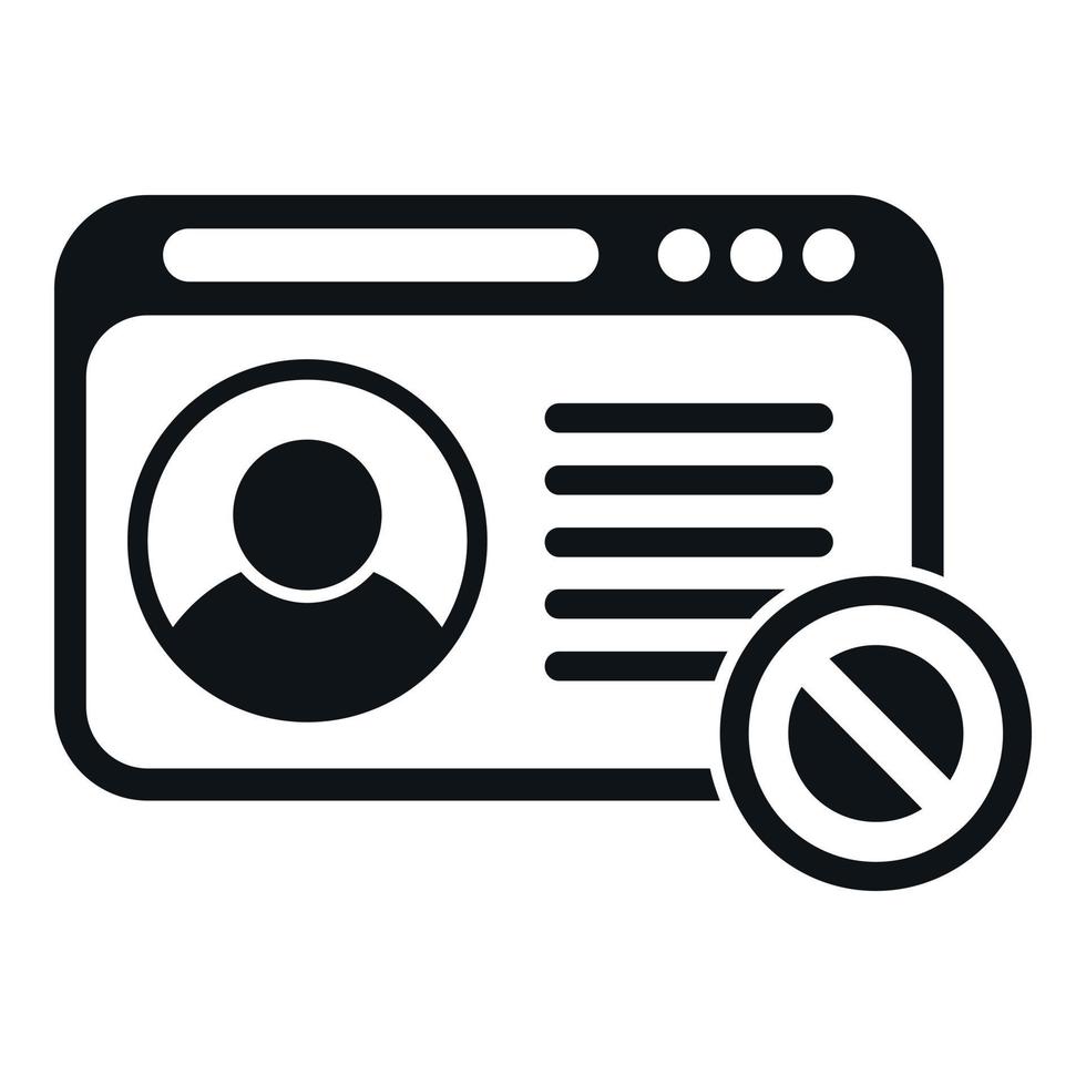 Website digital ban icon simple vector. Blacklist user vector