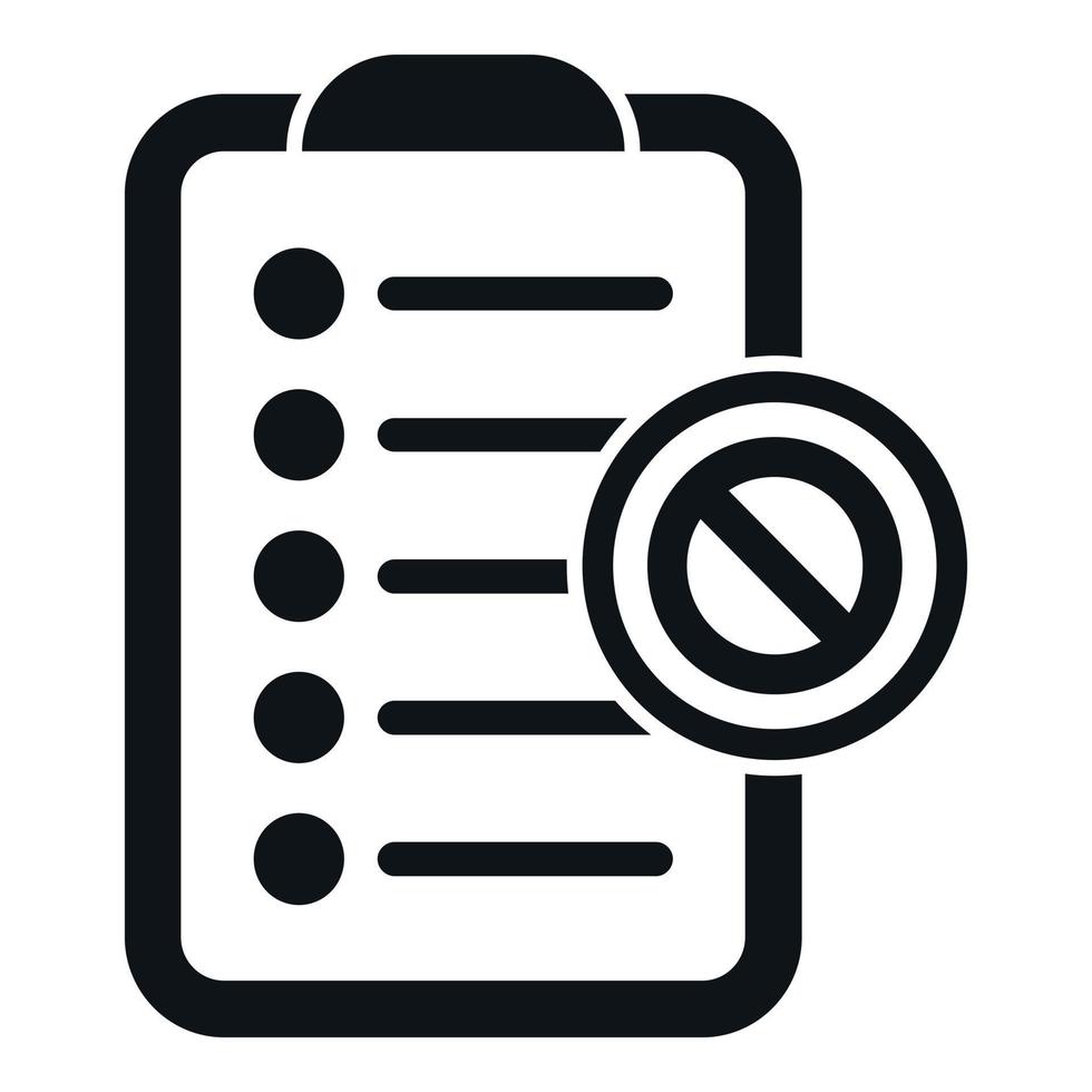 Ban list icon simple vector. Business user vector