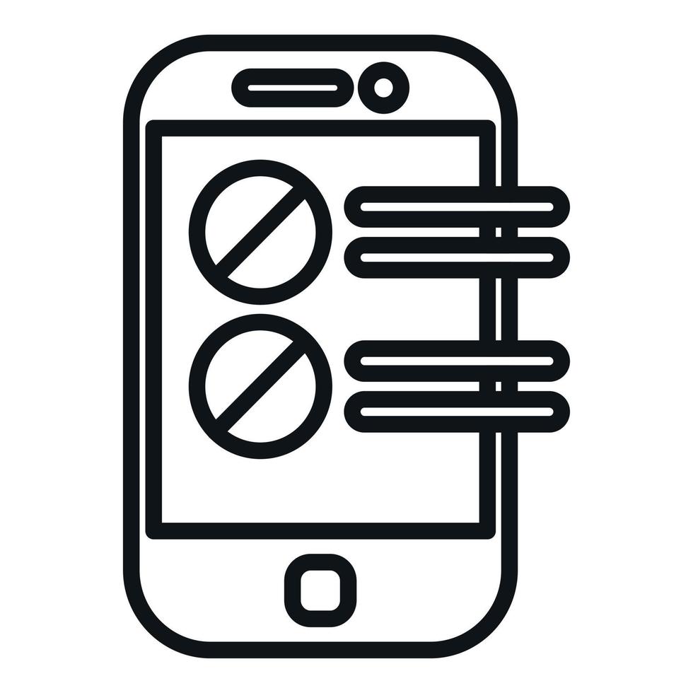 Smartphone data icon outline vector. Digital user vector