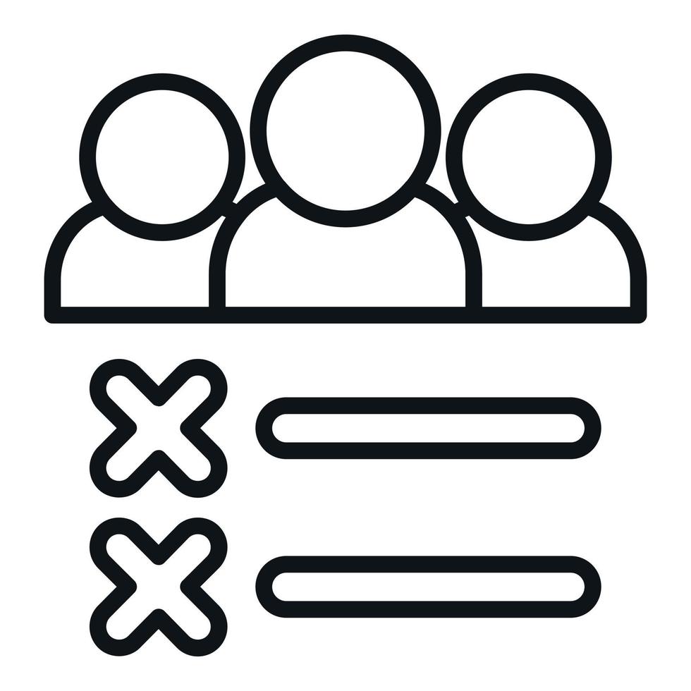 Group blacklist icon outline vector. Business user vector