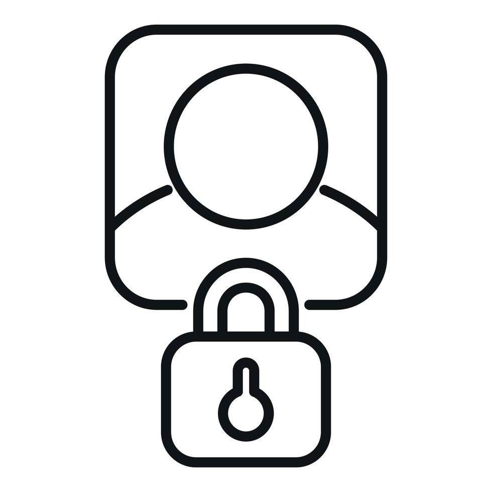 Blocked account icon outline vector. User email vector