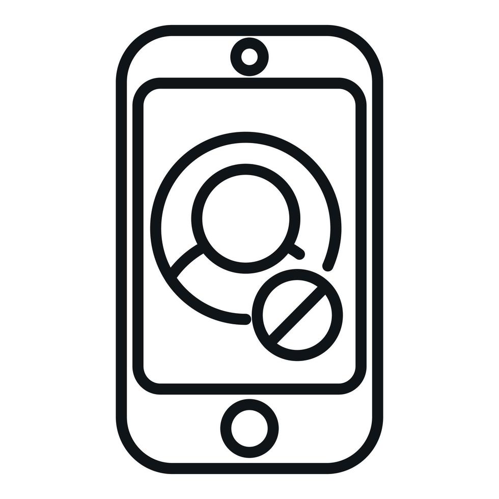 Smartphone user ban icon outline vector. Web expel vector