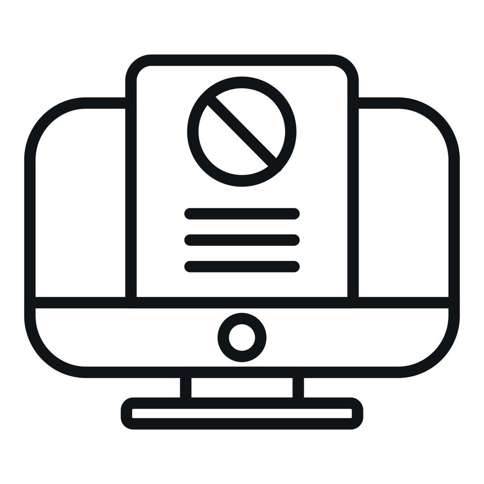 Pc blacklist icon outline vector. Email user vector