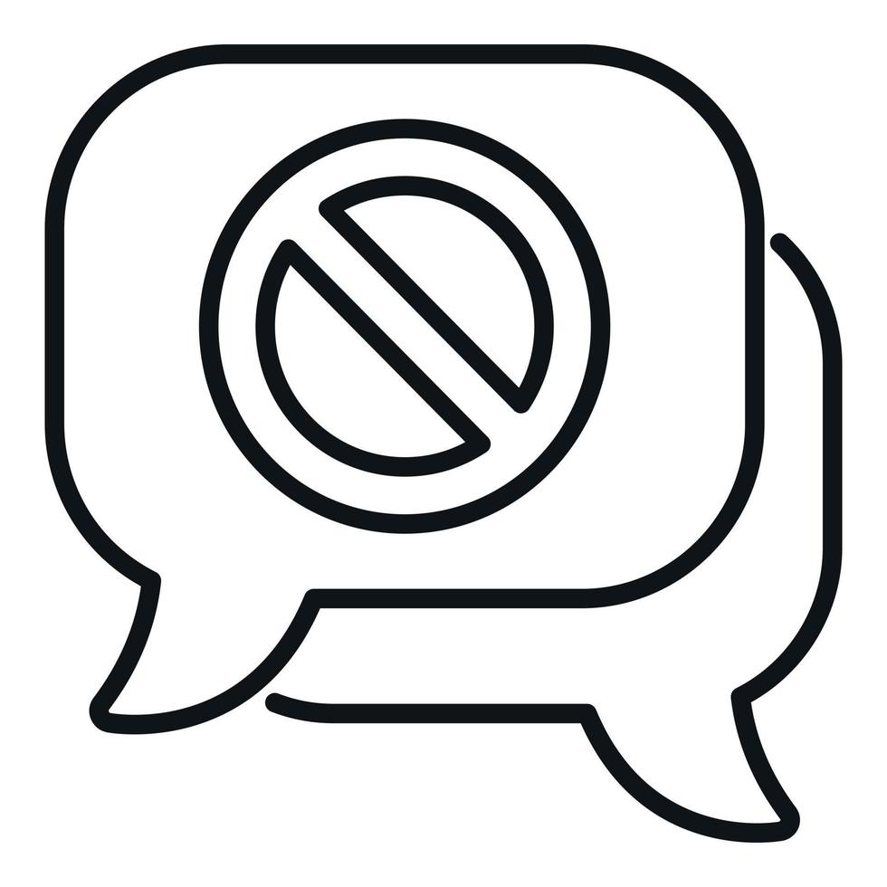 Chat blacklist icon outline vector. User data vector